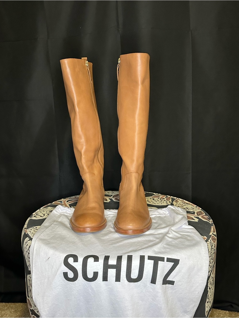 SCHUTZ Cognac Tan Leather Boots